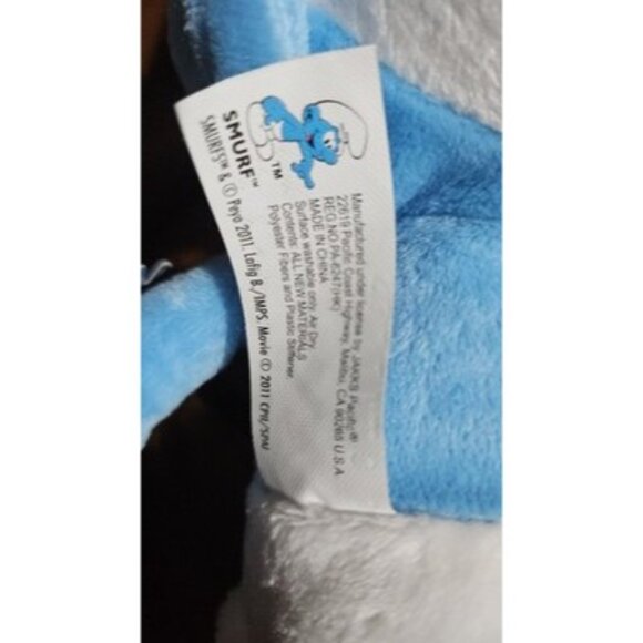 Grouchy Smurfs Plush Doll 10" White Hat Big Feet Sewn Eyes Stuffed Toy 2011 - Picture 7 of 8